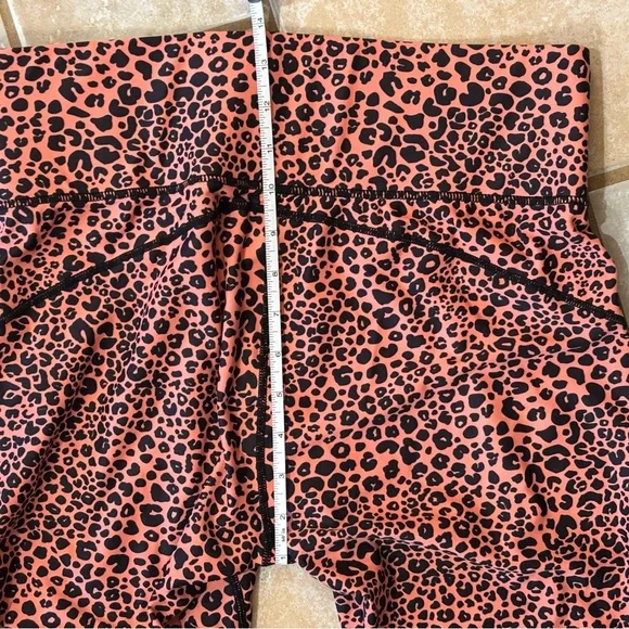 Coral & Black Leopard Print Leggings. Sz. L by “Cut The Frills”. NWOT - Picture 3 of 5